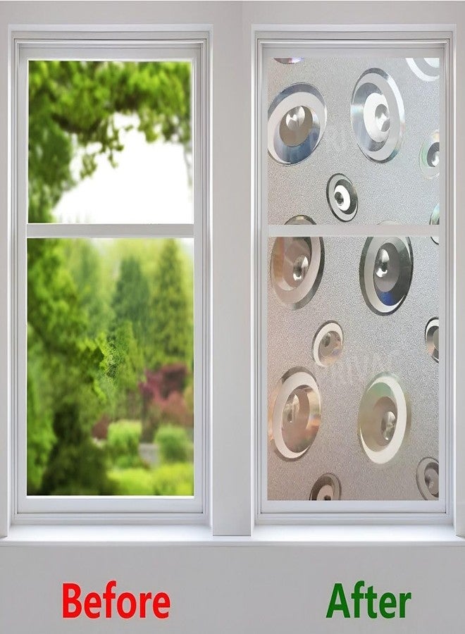 PRIVAC Premium Vinyl Stained Frosted Window Glass Sticker (24x36 Inch) - Self-Adhesive Tint Cling Wallpaper Film Opaque Sheet for Window Glass Privacy Cover, Door, Office, Home.| Anti-UV. 3D Circles - Image 4